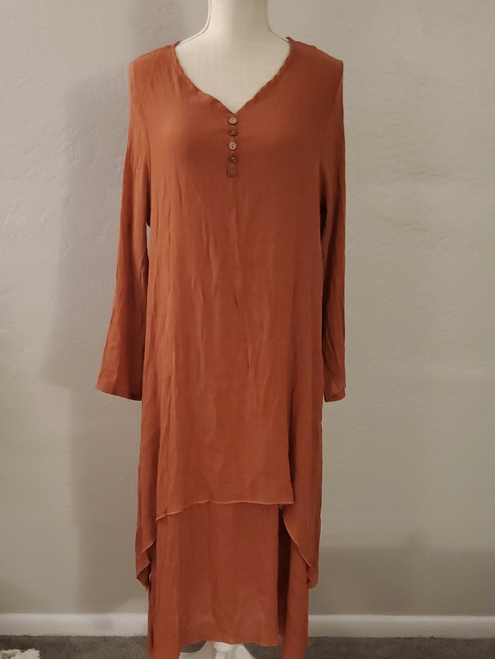 Layered BOHO STYLE High Low Lightweight Boho TUNIC Dress Medium / Large